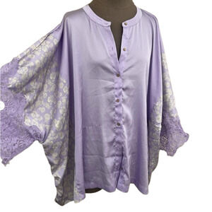 Intimately Free People Night Out Sleep Shirt Top Floral Buttondown SZ S